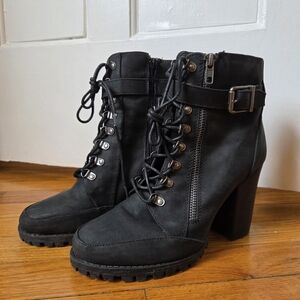 JustFab Pracida Black Onyx Booties
